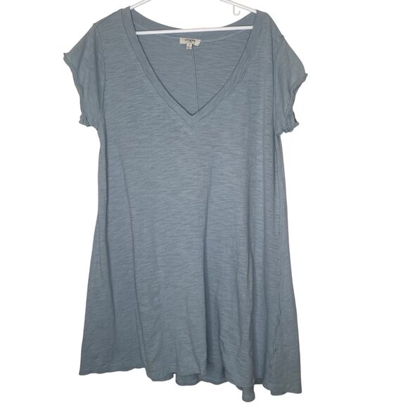 Umgee Womens Cotton Tunic Dress S Short Sleeve Knee Length Lagenlook - Picture 1 of 8